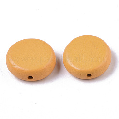 Painted Natural Wood Beads&nbsp;WOOD-R265-11I