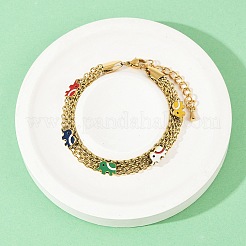 304 Stainless Steel Cable Chain Bracelets&nbsp;BJEW-G747-07G