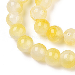 Crackle Baking Paint Imitation Jade Glass Beads Strands&nbsp;LS-DGLA-T003-8mm-03