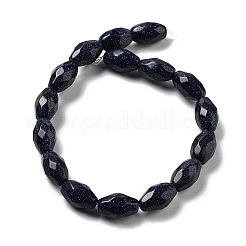 Synthetic Blue Goldstone Beads Strands&nbsp;G-P520-C25-01