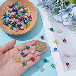 96Pcs 2 Bags 6 Colors Crack Glass Bead Pendants&nbsp;GLAA-BM0001-03