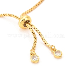 Adjustable Brass Micro Pave Cubic Zirconia Tennis Bracelets&nbsp;BJEW-F416-04G
