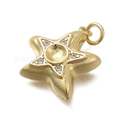 Brass Micro Pave Cubic Zirconia Pendants&nbsp;KK-D431-021B-01G