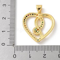 Brass Micro Pave Cubic Zirconia Pendants&nbsp;KK-P292-19G-01