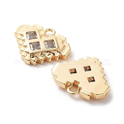 Rack Plating Brass Micro Pave Cubic Zirconia Pendants&nbsp;KK-K333-94G