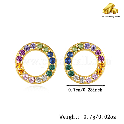 Colorful Rainbow Circle Zircon Stud Earrings&nbsp;NS1455