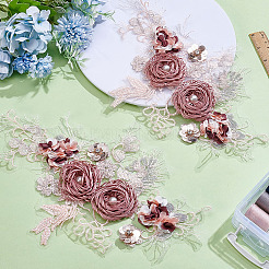 2Pcs Flower Polyester Embroider Thread Iron on/Sew On Patches&nbsp;DIY-ME0001-67B