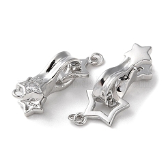 Rhodium Plated 925 Sterling Silver Fold Over Clasps&nbsp;STER-D005-10P