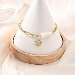 Brass Micro Pave Clear Cubic Zirconia Charm Bracelets&nbsp;BJEW-JB13881-01