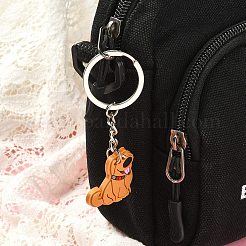 5Pcs 5 Styles Cute Cartoon PVC Plastic Dog Pendant Keychain&nbsp;KEYC-YW0001-18