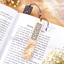 2Pcs 2 Colors Bird and Bamboo Engraved Wood Bookmark for Book Lover&nbsp;AJEW-GA0003-83