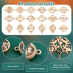 36pcs 18 styles Glass Connector Charms&nbsp;GLAA-PH0002-85