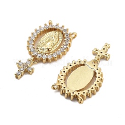 Brass Micro Pave Cubic Zirconia Pendants&nbsp;KK-Q006-53A-G