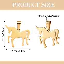 10Pcs 304 Stainless Steel Pendants&nbsp;STAS-SZ0003-26