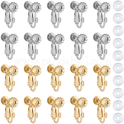 20Pcs 2 Colors 316 Surgical Stainless Steel Clip-on Earring Findings&nbsp;STAS-BBC0008-58A
