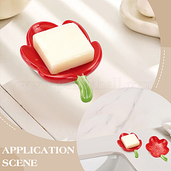 2Pcs 2 Styles Flower Shape Ceramics Soap Dish Tray&nbsp;AJEW-WR0002-79