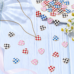 48Pcs 4 Colors Alloy Enamel Pendants&nbsp;ENAM-ME0001-15