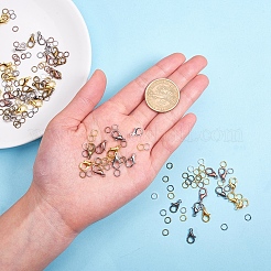 Alloy Lobster Claw Clasps and Iron Open Jump Rings&nbsp;FIND-YW0001-09A