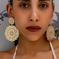 Flower Alloy Dangle Stud Earrings&nbsp;FS-WGC548B-01