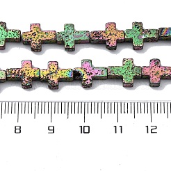 Electroplated Natural Lava Rock Beads Strands&nbsp;G-A256-A01-01G