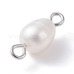 Natural Cultured Freshwater Pearl Bead Links Connectors&nbsp;PALLOY-JF01152