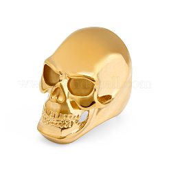 304 Stainless Steel Skull Finger Ring&nbsp;SKUL-PW0002-036B-G