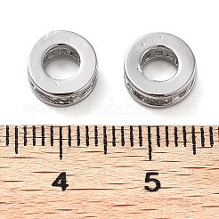 Brass Micro Pave Clear Cubic Zirconia Beads&nbsp;KK-U028-24P