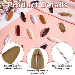 48Pcs Oval Plastic Cover Scarf Safety Pin&nbsp;JEWB-WH0023-57P