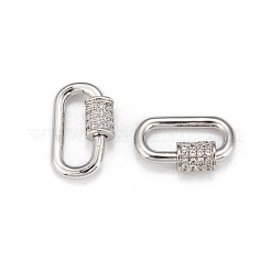 Brass Micro Pave Cubic Zirconia Screw Carabiner Lock Charms&nbsp;ZIRC-G160-22P