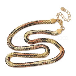 304 Stainless Steel Leopard Print Snake Chain Necklaces for Women&nbsp;NJEW-G164-01G