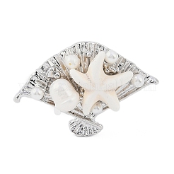 Shell Open Cuff Ring for Women&nbsp;RJEW-Z047-01P-03