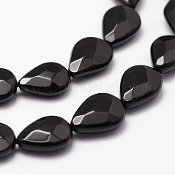 Natural Black Onyx Beads Strands&nbsp;G-P161-45-14x10mm