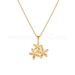 304 Stainless Steel 3D Flower Pendant Necklaces for Women&nbsp;WGDBDE2-01