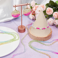 8 Strands Transparent Gradient Color Glass Bead Strands&nbsp;GLAA-SC0002-02C