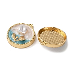 Light Gold Tone Alloy Enamel Pendants&nbsp;ENAM-B028-30KCG-01