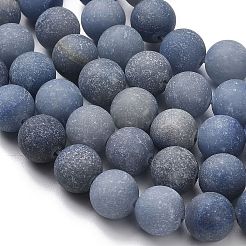 Dyed & Heated Natural Blue Aventurine Beads Strands&nbsp;G-J376-31-10mm