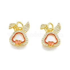 Brass Micro Pave Clear Cubic Zirconia Pendants&nbsp;KK-I663-13G