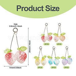 10Pcs 5 Styles Transparent Spray Painted Glass Pendants&nbsp;PALLOY-TADJ00001