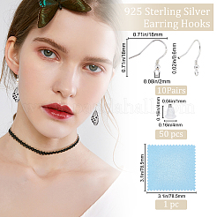 10 Pairs 925 Sterling Silver Earring Hooks&nbsp;STER-BBC0001-37