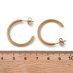 304 Stainless Steel Twist C-Shaped Stud Earrings&nbsp;EJEW-R017-03G-02
