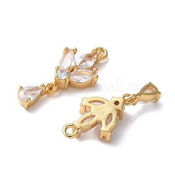 Brass Micro Pave Cubic Zirconia Pendants&nbsp;KK-D024-20G