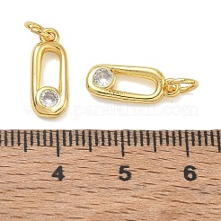 Brass Micro Pave Clear Cubic Zirconia Charms&nbsp;KK-CBAD9DF-07G