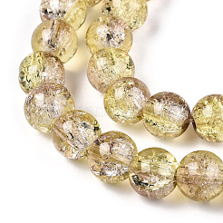 Spray Painted Crackle Glass Beads Strands&nbsp;CCG-Q002-8mm-05