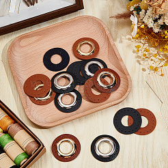 8 Bags 2 Colors Imitation PU Leather Eeyelet Patch&nbsp;PURS-CL0001-34P