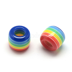 Opaque Stripe Resin European Beads&nbsp;LS-RESI-S344-07