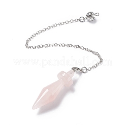 Natural Rose Quartz Pointed Dowsing Pendulums&nbsp;AJEW-B020-05P-07