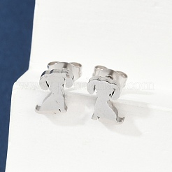 Tarnish Resistant 304 Stainless Steel Puppy Stud Earrings&nbsp;EJEW-F227-05P