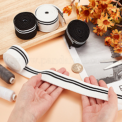 4Pcs 2 Colors 95% Elastic Fiber & 5% Spandex Stripe Pattern Polyester Ribbing Fabric for Cuffs&nbsp;OCOR-BC0006-50