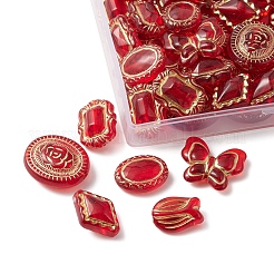 110Pcs 6 Styles Transparent Acrylic Beads&nbsp;OACR-FS0001-38