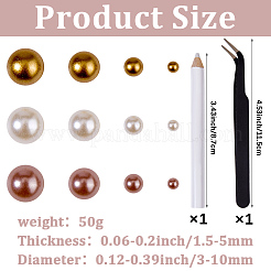 1 Box Half Round Resin & ABS Imitation Pearl Cabochons&nbsp;DIY-CP0012-96B
